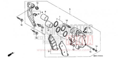 FRONT BRAKE CALIPER (XL600VR) XL600VR de 1994